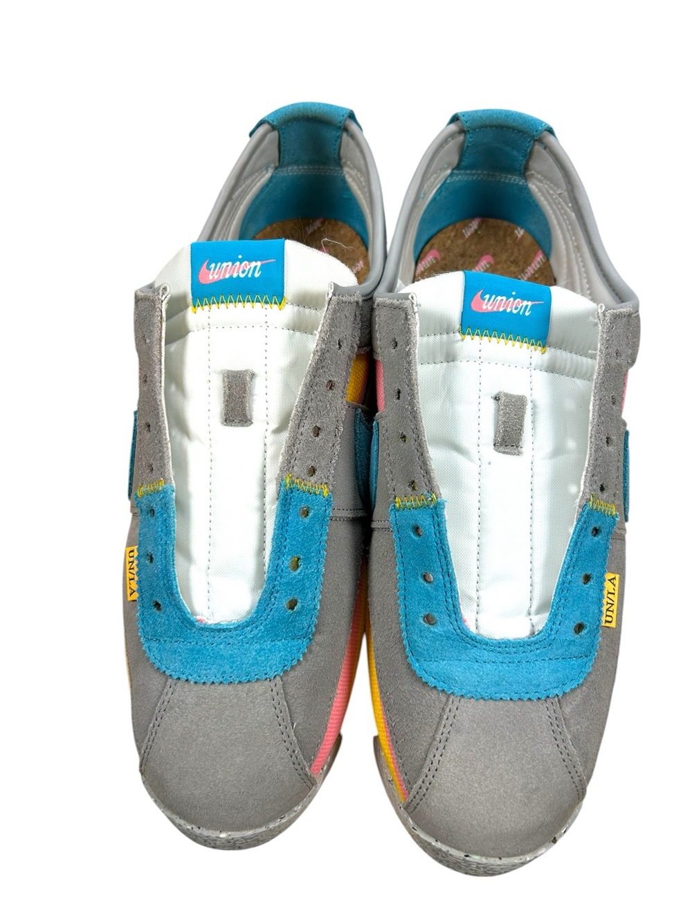 Nike Union LA Cortez SP Grey Fog Blue Pink Yellow Men’s Size 12 DR1413-002 Rare - Picture 14 of 14